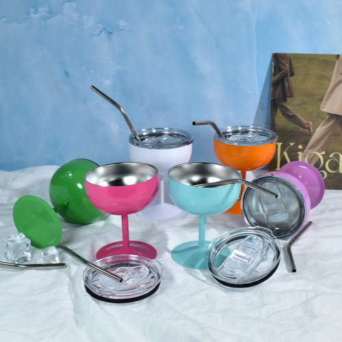 USA Warehouse 4oz Colored Stainless Steel Margarita Cup Cocktail Glasses Shot Wine Tumbler Vintage glassware 12pcs/Pack