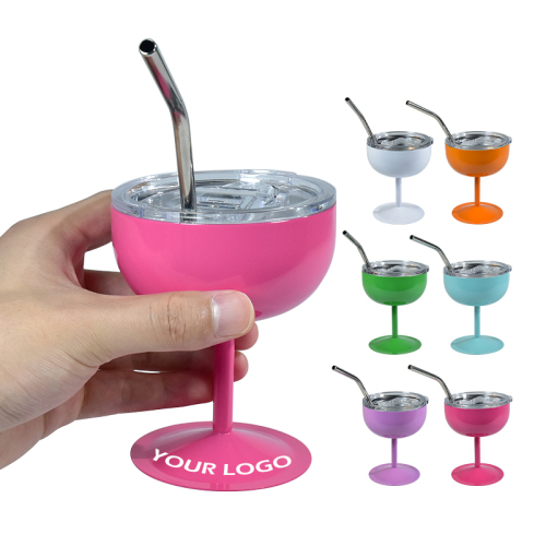 USA Warehouse 4oz Colored Stainless Steel Margarita Cup Cocktail Glasses Shot Wine Tumbler Vintage glassware 12pcs/Pack