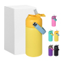Double Wall 304 Stainless Steel BPA Free 12oz Kid Water Bottle for School with Straw Lid Flask for Back to School