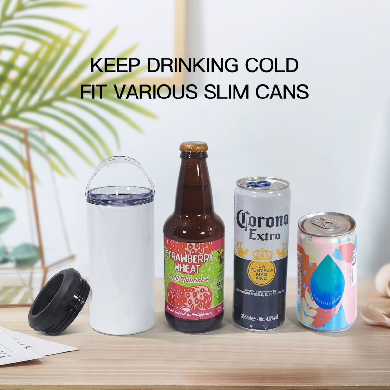 US Warehouse 4 in 1 Can Cooler 16oz  Wholesale Take Away Sublimation Blank Stainless Steel Beer Drinks Can Cooler 25pcs/ctn