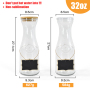 Direct Sales 1L Narrow Neck Beverage Milk Drink 32OZ Water Bottle Glass Carafe and Pitcher With Lids 4pcs/ctn