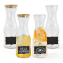 Direct Sales 1L Narrow Neck Beverage Milk Drink 32OZ Water Bottle Glass Carafe and Pitcher With Lids 4pcs/ctn