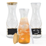 Direct Sales 1L Narrow Neck Beverage Milk Drink 32OZ Water Bottle Glass Carafe and Pitcher With Lids 4pcs/ctn