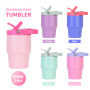 Custom logo 14oz Double Wall Stainless Steel Vacuum Higher Quality 302g Insulated Tumbler with Colored Foldable Handle Lid