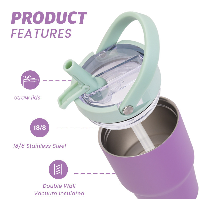 Custom logo 14oz Double Wall Stainless Steel Vacuum Higher Quality 302g Insulated Tumbler with Colored Foldable Handle Lid