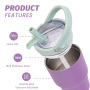 Custom logo 14oz Double Wall Stainless Steel Vacuum Higher Quality 302g Insulated Tumbler with Colored Foldable Handle Lid