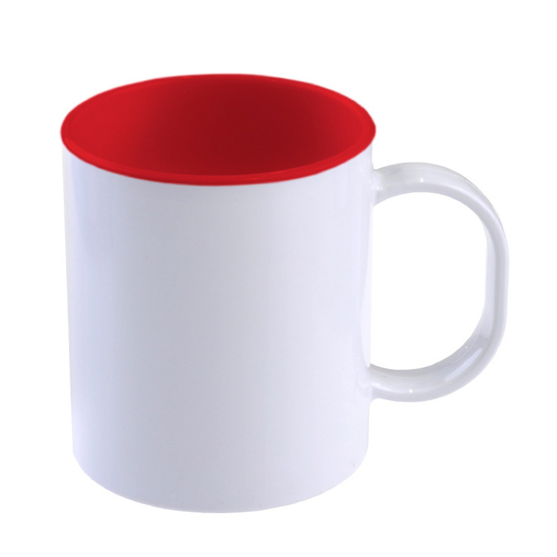 DSY 11oz Food Grade Sublimation Plastic Mug with Inner Color High Quality Plastic Mug with Handle