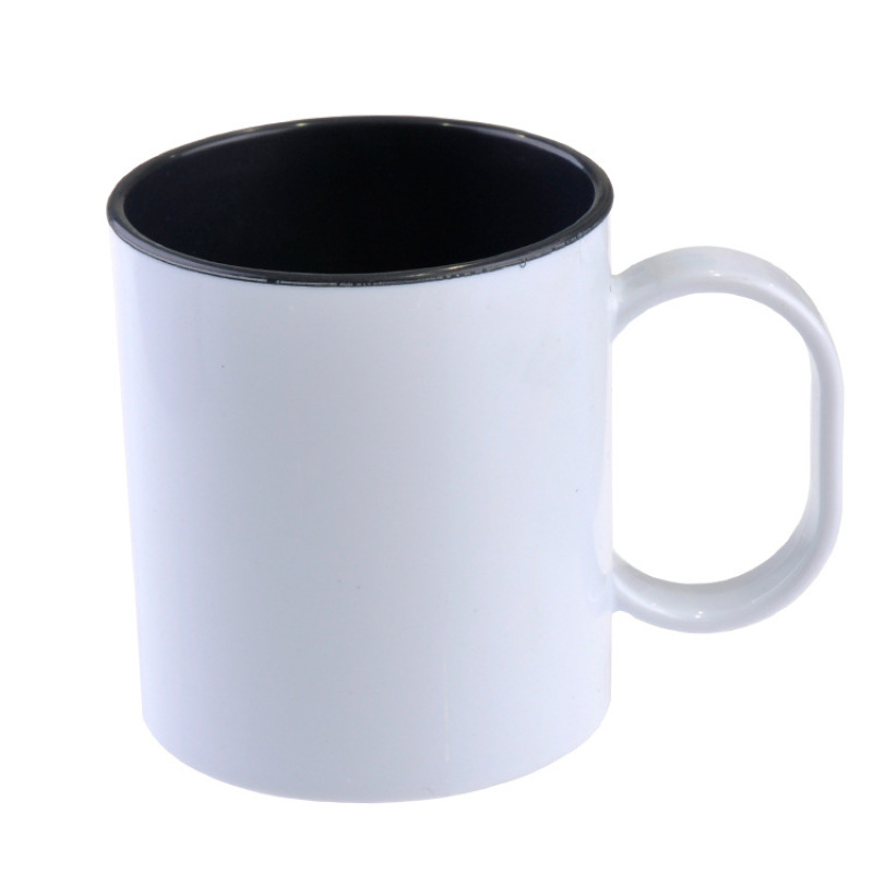 DSY 11oz Food Grade Sublimation Plastic Mug with Inner Color High Quality Plastic Mug with Handle