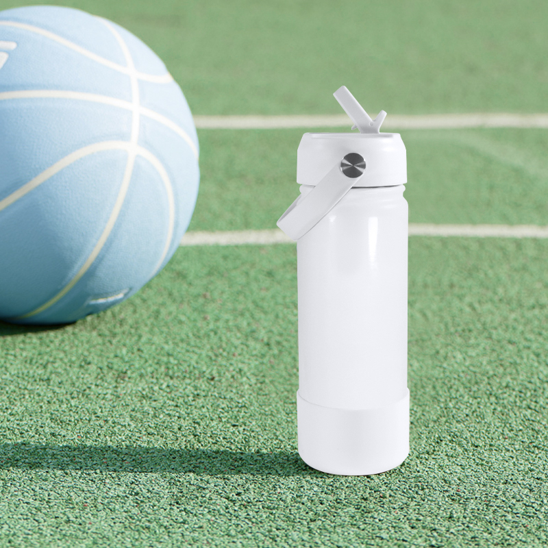 Customize Sublimation 18oz 32oz Stainless Steel Sports Water Bottle Double Wall Insulated Vacuum with Straw Silicone Bottom