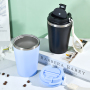 Personalized Custom Logo 12oz Coffee Mug 380ml Double Wall Inner Stainless Steel Tumbler Outer Plastic Laser Engraved Coffee Mug