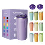Custom Model 12oz 17oz Unique Locking Sliding Lid Coffee Cup 100% Leak Proof New 304 Stainless Steel Vacuum Insulated Water Cup
