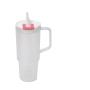 Custom logo 40oz Large Capacity Plastic Frosted Tumbler with Handle and 2 in 1 Drinking Colored Lid