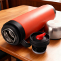 Customized Stainless Steel Thermoses Bottle for Yerba Mate Football Sports Fitness Double Wall Vacuum Thermal Dual-Use Lid