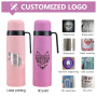 Customized Stainless Steel Thermoses Bottle for Yerba Mate Football Sports Fitness Double Wall Vacuum Thermal Dual-Use Lid