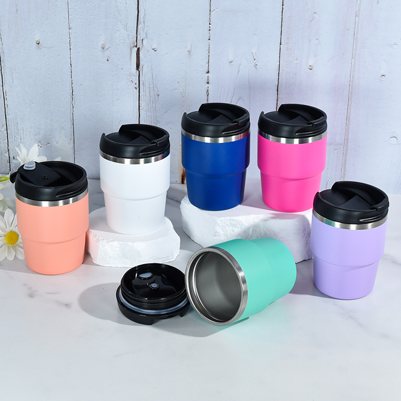 6oz Insulated Travel Coffee Mug Spill Proof  Portable Camping Stainless Steel Coffee Tumbler Reusable Coffee Cups with Lids
