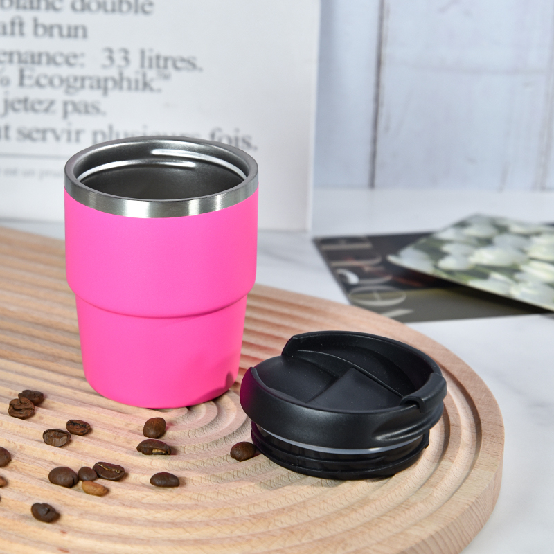 6oz Insulated Travel Coffee Mug Spill Proof  Portable Camping Stainless Steel Coffee Tumbler Reusable Coffee Cups with Lids