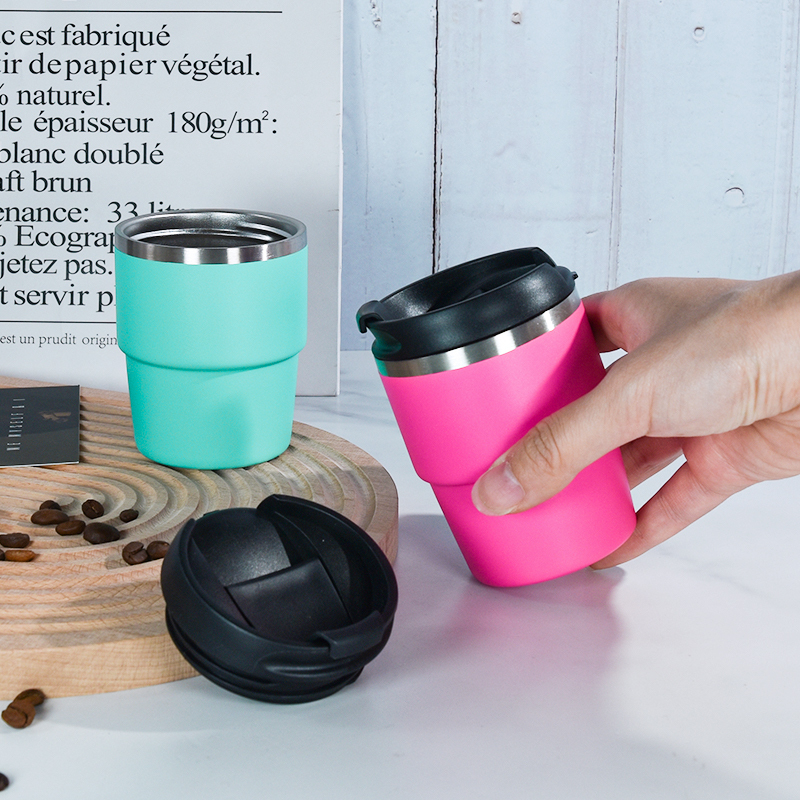 6oz Insulated Travel Coffee Mug Spill Proof  Portable Camping Stainless Steel Coffee Tumbler Reusable Coffee Cups with Lids