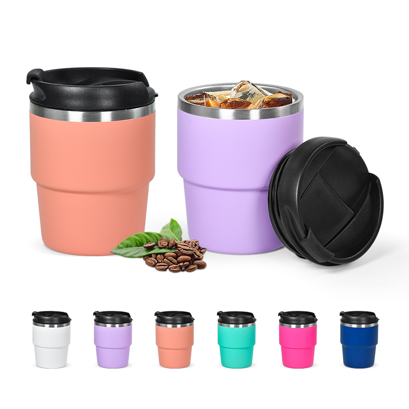 6oz Insulated Travel Coffee Mug Spill Proof  Portable Camping Stainless Steel Coffee Tumbler Reusable Coffee Cups with Lids
