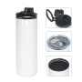 RTS 30pcs/ctn Sublimation Blank 20oz Straight Sports Water Bottle with Two Lids Handle Lids for Hiking Camping
