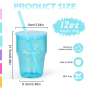 12 oz Miniature Jelly Color Clear New 12 oz Mini Shot Glasses Blank Sublimation Glass Tumbler Cup with Lid and Plastic Straw