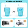 12 oz Miniature Jelly Color Clear New 12 oz Mini Shot Glasses Blank Sublimation Glass Tumbler Cup with Lid and Plastic Straw