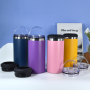 4 in 1 Portable Cola Can Cooler with Beer Opener Vacuum Insulated Can Holder Stainless Steel Double Wall Beer Can Cooler 16oz