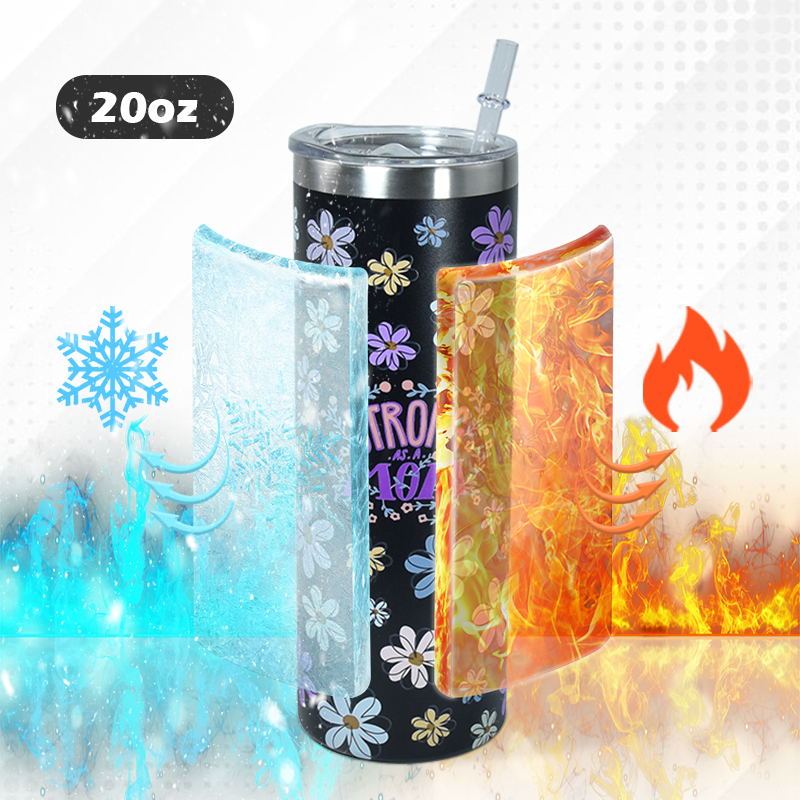 New Style Sublimation 20oz Sublimation Straight Tumbler With Straw and Lid Stainless Steel Tumbler Water Bottle