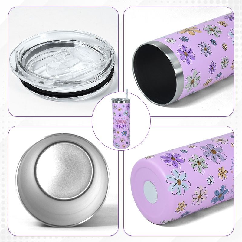 New Style Sublimation 20oz Sublimation Straight Tumbler With Straw and Lid Stainless Steel Tumbler Water Bottle
