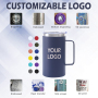 Custom 24oz Insulated Tumbler Powder Coated 24oz Metal Mugs With Handle Brief Stainless Steel Beer Mug Insulated Cup