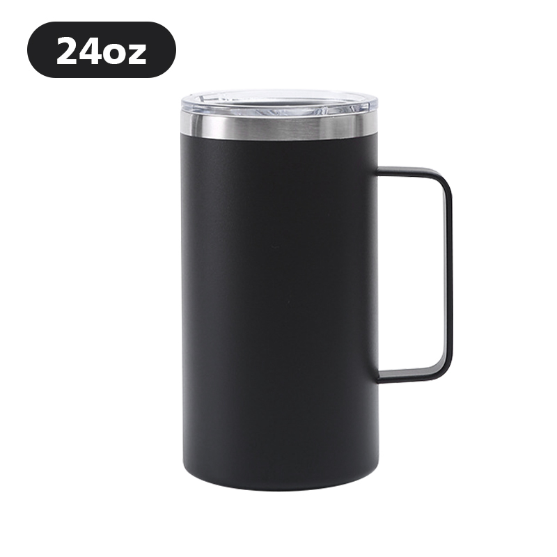 Custom 24oz Insulated Tumbler Powder Coated 24oz Metal Mugs With Handle Brief Stainless Steel Beer Mug Insulated Cup