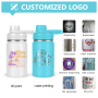 In Stocked Kids Water Bottle 12oz Handle Lids Sports Bottles for Kids School Bpa Free Stainless Steel School Kids Water Bottle