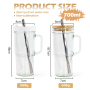 New 24oz Vintage Glass Cup with Handle with Bamboo Lids and Straws - Borosilicate Glass Tumbler for Hot and Cold Drinks