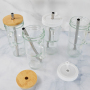 New 24oz Vintage Glass Cup with Handle with Bamboo Lids and Straws - Borosilicate Glass Tumbler for Hot and Cold Drinks