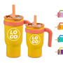 In Stocked 14oz Kids Water Bottle Powder Coated Surface Mug 17oz Stainless Steel Handle Tumbler Double Walled Cup