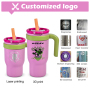 In Stocked 14oz Kids Water Bottle Powder Coated Surface Mug 17oz Stainless Steel Handle Tumbler Double Walled Cup