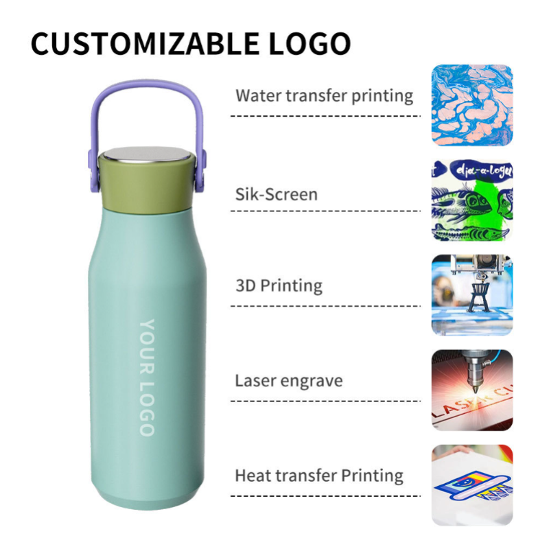 DSY New Custom logo 400ml/700ml/900ml Two Lids Sports Bottle with Detachable Handle Lid with 120° Straw