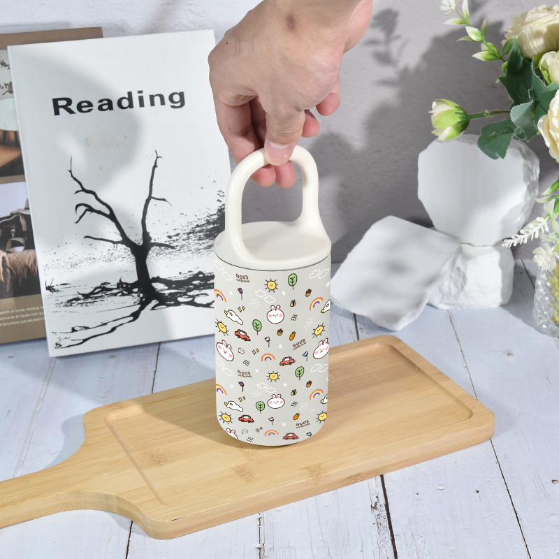 Custom Logo 400ml Stainless Steel Tumbler Double Wall Drinking Water Bottle Vacuum Insulated Coffee Mug with Handle for Lasering