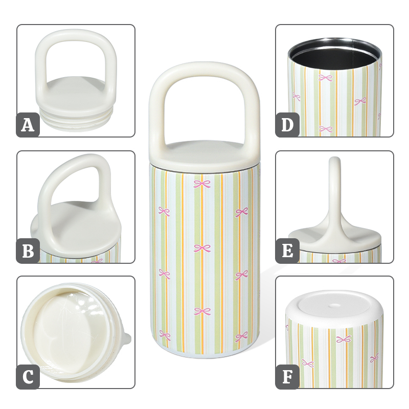 Custom Logo 400ml Stainless Steel Tumbler Double Wall Drinking Water Bottle Vacuum Insulated Coffee Mug with Handle for Lasering