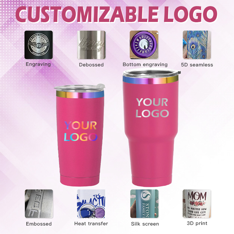 Custom Holographic Plated 30oz Tumblers for Laser Engraving Double Wall Insulated Car Tumbler Cups with Lids Metal Cup