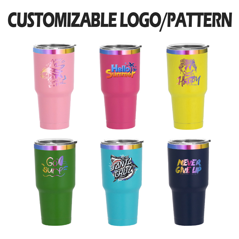 Custom Holographic Plated 30oz Tumblers for Laser Engraving Double Wall Insulated Car Tumbler Cups with Lids Metal Cup