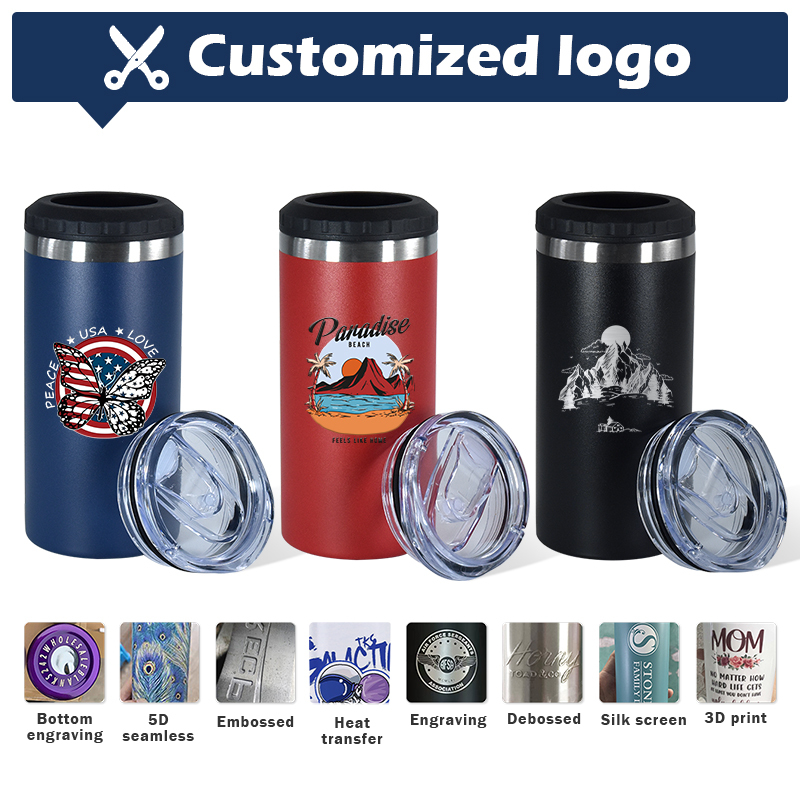 Custom Tumbler with logo Thermobecher Can Coolers 16oz Stainless Steel Edelstahl Becher 16 oz 16oz Can Coolers Stainless Steel