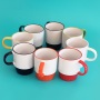 Colorful Ceramic Coffee Mugs 11oz Inner Colorful Custom Logo Printed Thread Shape Coffee Mug Sublimation Ceramic Mug for Sale