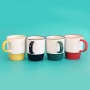Colorful Ceramic Coffee Mugs 11oz Inner Colorful Custom Logo Printed Thread Shape Coffee Mug Sublimation Ceramic Mug for Sale