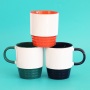Colorful Ceramic Coffee Mugs 11oz Inner Colorful Custom Logo Printed Thread Shape Coffee Mug Sublimation Ceramic Mug for Sale