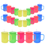 USA Warehouse 17oz Neon Colors Blank Sublimation Glass Cans Mugs for Uv Dtf Wraps Jelly Glass Cups with Lids & Straws