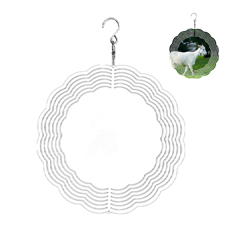 US Warehouse Free Shipping's Items 10 Inch White Blank Sublimation Aluminium Double Side Printing Wind Spinner 20pcs/ctn
