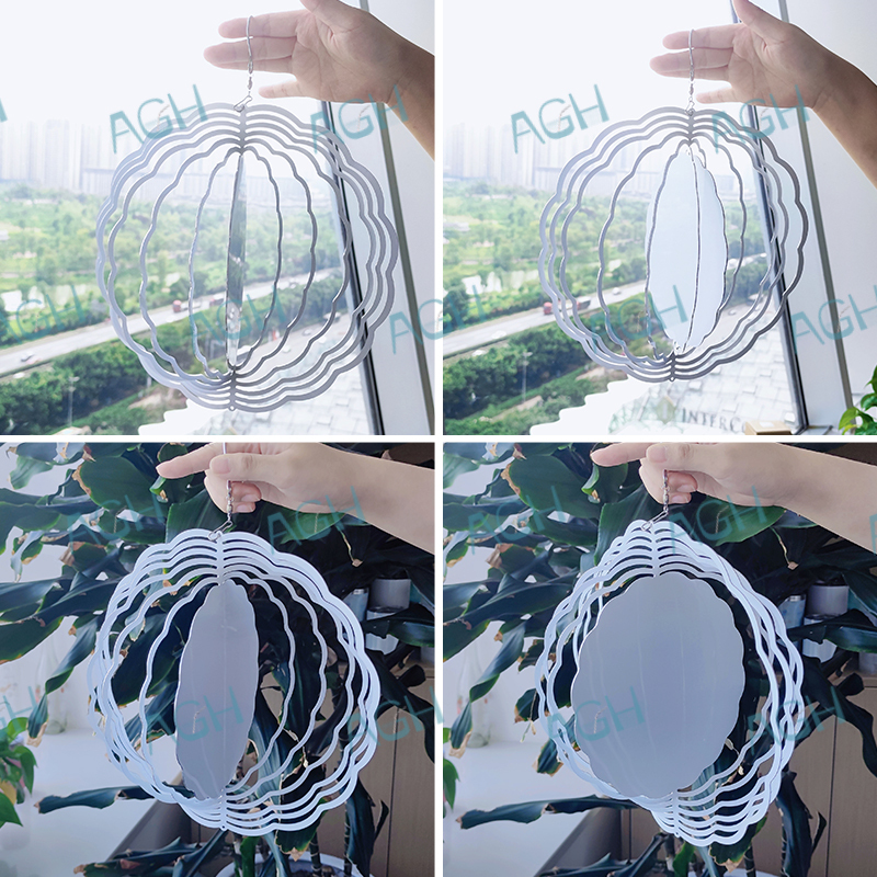 US Warehouse Free Shipping's Items 10 Inch White Blank Sublimation Aluminium Double Side Printing Wind Spinner 20pcs/ctn