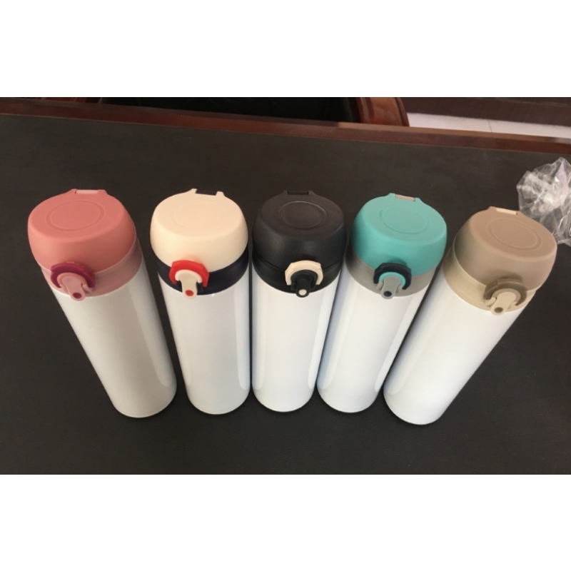 12oz 18oz Sublimation Blank Tumbler Stainless Steel Kids Cup Water Bottle with Colorful Flip Top Lids for Heat Transfer Printing