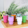 USA Warehouse 48pcs/ctn Sublimation White 3oz Double Wall Stainless Steel Mini Shot Glasses Tumbler with Metal Straw Only White