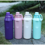 Custom Logo 550ml 750ml 304 Stainless Steel Thermal Portable Water Bottle W/ Handle Lid Large Capacity Flask Kettle Personalized